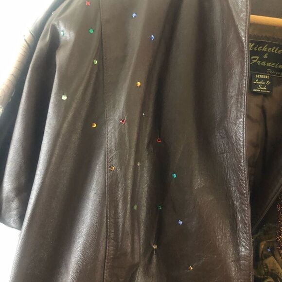 Michelle & Francin leather over side brown jacket - Picture 7 of 10